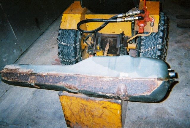 old and rusted Fiero 2.5L Gas Tank